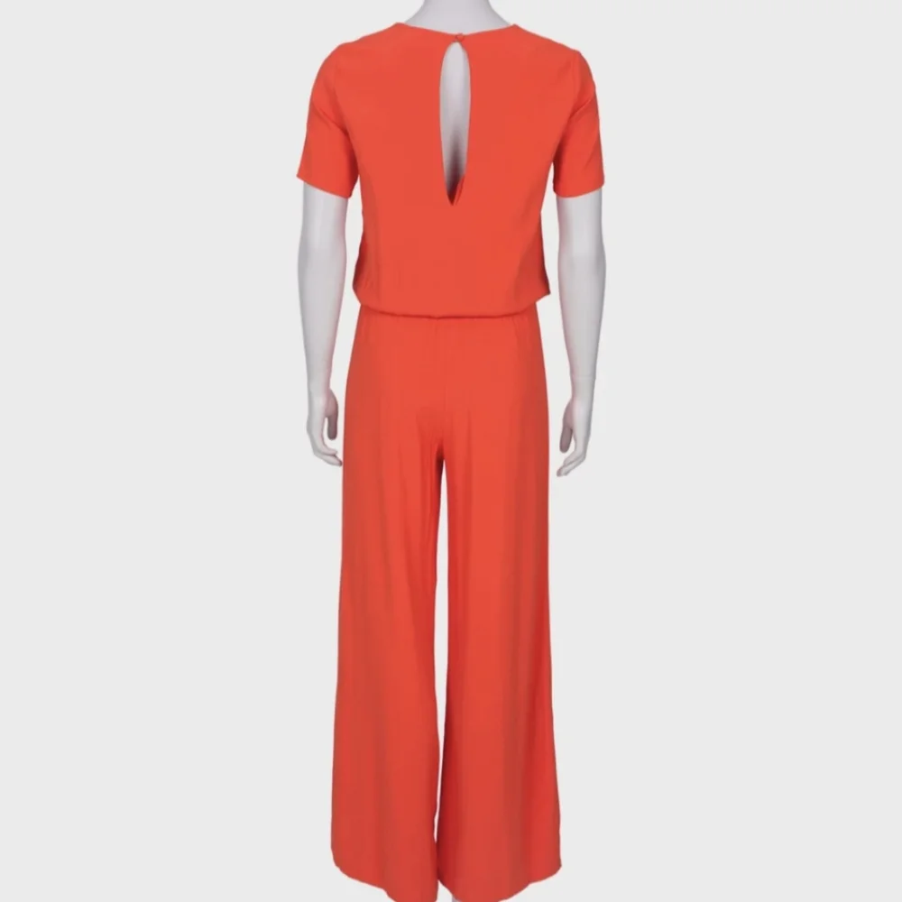 Alexis Coral Gold Accent Wide Leg Jumpsuit XS - Bright Colorful Summer Metal